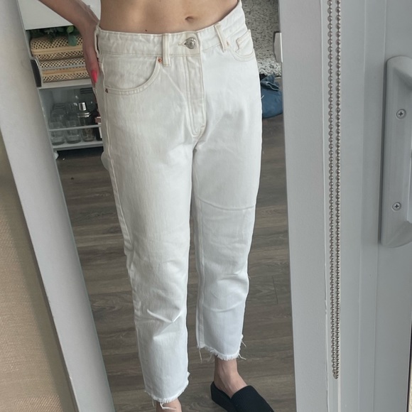 Zara - Straight Leg Jeans, White - Picture 1 of 4